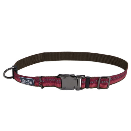 Coastal K9 Explorer Collar КОСТАЛ К9 ЭКСПЛОРЕР светоотражающий ошейник для собак, 2.5х30-46см, цвет малиновый