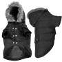 Flamingo Polar Black ФЛАМИНГО КУРТКА С КАПЮШОНОМ одежда для собак, 34 см