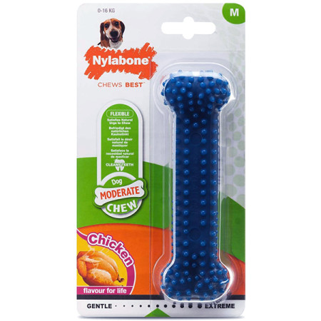 Nylabone Moderate Chew Dental Bone НІЛАБОН ДЕНТАЛ БОУН жувальна іграшка для собак, смак курки, М Nylabone Moderate Chew Dental Bone НІЛАБОН ДЕНТАЛ БОУН жувальна іграшка для собак, смак курки, М