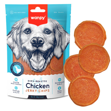 Wanpy Chicken Jerky Chips ВАНПІ ЧІПСИ КУРЯЧІ В’ЯЛЕНІ ласощі для собак Wanpy Chicken Jerky Chips ВАНПІ ЧІПСИ КУРЯЧІ В’ЯЛЕНІ ласощі для собак