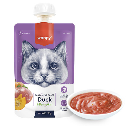 Wanpy Duck & Pumkin ВАНПІ КРЕМ-ПЮРЕ КАЧКА З ГАРБУЗОМ рідкий корм для котів Wanpy Duck & Pumkin ВАНПІ КРЕМ-ПЮРЕ КАЧКА З ГАРБУЗОМ рідкий корм для котів