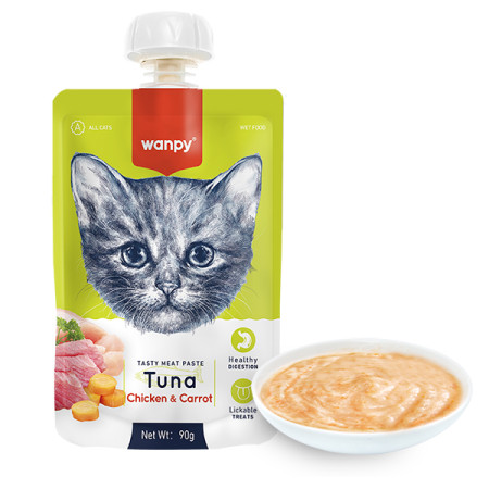 Wanpy Tuna Chicken & Carrot ВАНПІ КРЕМ-ПЮРЕ ТУНЕЦЬ І КУРКА З МОРКВОЮ рідкий корм для котів Wanpy Tuna Chicken & Carrot ВАНПІ КРЕМ-ПЮРЕ ТУНЕЦЬ І КУРКА З МОРКВОЮ рідкий корм для котів