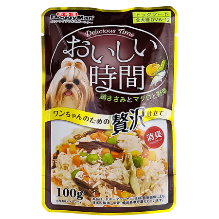 DoggyMan Low Fat Chicken & Tuna, Bonito ДОГГИМЕН КУРКА С ТУНЦОМ И МАКРЕЛЬЮ в желе консервы для собак, влажный корм, пауч 100г