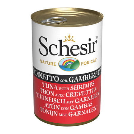 Schesir Tuna with Shrimps ШЕЗІР ТУНЕЦЬ З КРЕВЕТКАМИ в желе натуральні консерви для котів, вологий корм, банка 140г Schesir Tuna with Shrimps ШЕЗІР ТУНЕЦЬ З КРЕВЕТКАМИ в желе натуральні консерви для котів, вологий корм, банка 140г