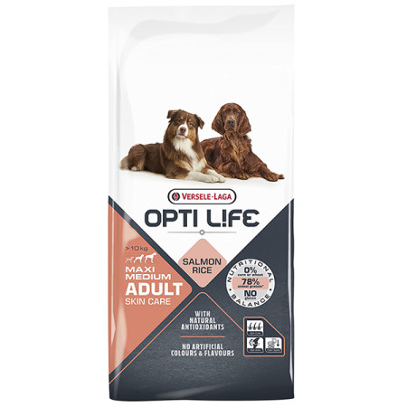 Opti Life Adult Skin Care Medium & Maxi ОПТІ ЛАЙФ ЛОСОСЬ СЕРЕДНІХ ВЕЛИКИХ сухий суперпреміум корм для собак середніх і великих порід, 12.5 кг Opti Life Adult Skin Care Medium & Maxi ОПТІ ЛАЙФ ЛОСОСЬ СЕРЕДНІХ ВЕЛИКИХ сухий суперпреміум корм для собак середніх і великих порід, 12.5 кг