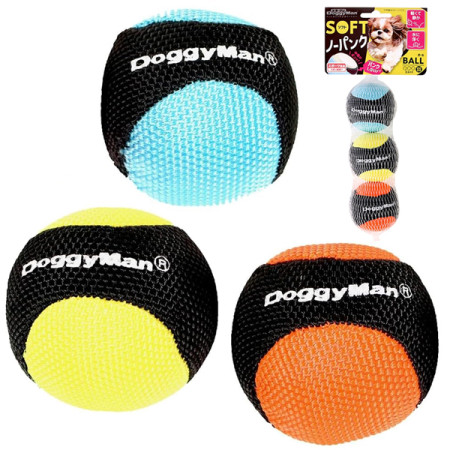DoggyMan Soft Ball SS ДОГГИМЭН МЯГКИЙ МЯЧ С НАПОЛНИТЕЛЕМ игрушка для собак, набор 3шт