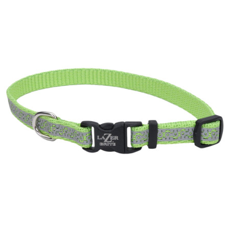 Coastal Lazer Brite Reflective Collar КОСТАЛ ЛАЗЕР БРАЙТ светоотражающий ошейник для собак, 1х20-30см, колір лайм