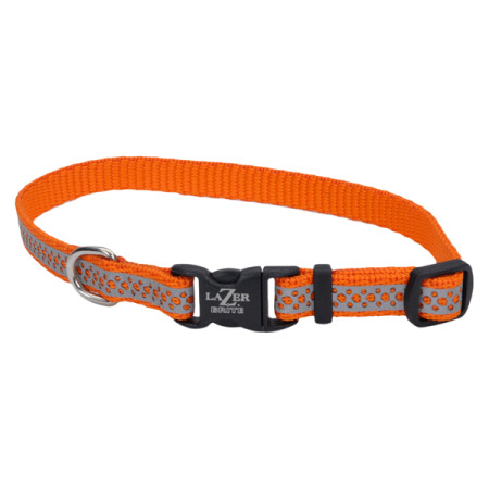 Coastal Lazer Brite Reflective Collar КОСТАЛ ЛАЗЕР БРАЙТ светоотражающий ошейник для собак, 1х20-30см, колір оранжевые точки