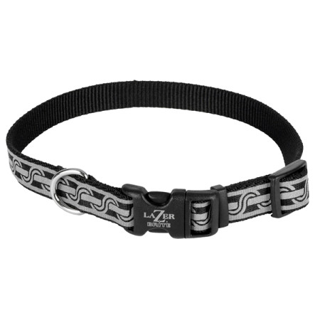Coastal Lazer Brite Reflective Collar КОСТАЛ ЛАЗЕР БРАЙТ светоотражающий ошейник для собак, 1.6х30-46см, цвет черное звено