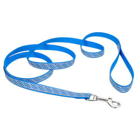 Coastal Lazer Brite Reflective Leash КОСТАЛ ЛАЗЕР БРАЙТ светоотражающий поводок для собак, 1.6смХ1.2м, цвет голубая волна