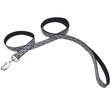 Coastal Lazer Brite Reflective Leash КОСТАЛ ЛАЗЕР БРАЙТ світловідбивний повідець для собак, 1.6смХ1.2м, колір чорна ланка