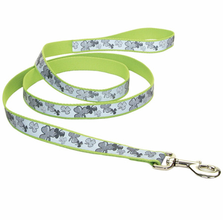 Coastal Lazer Brite Reflective Leash КОСТАЛ ЛАЗЕР БРАЙТ светоотражающий поводок для собак, 1.6смХ1.2м, цвет клевер