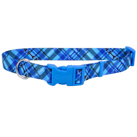 Coastal Pet Attire Styles КОСТАЛ СТАЙЛС ошейник для собак, 1х12-30см, цвет клетка с косточкой