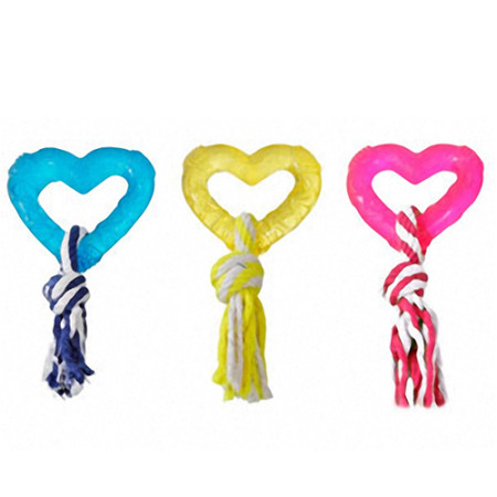 Flamingo Good4Fun Hart With Rope ФЛАМІНГО ГУД ФО ФАН СЕРЦЕ З МОТУЗКОЮ іграшка для собак, TPR-гума Flamingo Good4Fun Hart With Rope ФЛАМІНГО ГУД ФО ФАН СЕРЦЕ З МОТУЗКОЮ іграшка для собак, TPR-гума