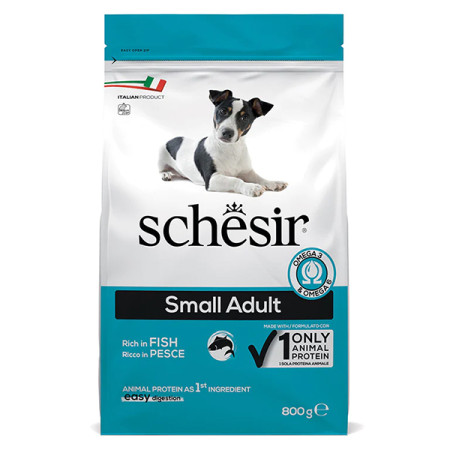 Schesir Dog Small Adult Fish ШЕЗІР ДОРОСЛИЙ МАЛИХ РИБА сухий монопротеїновий корм для собак малих порід, 800 г