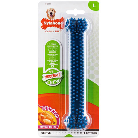 Nylabone Moderate Chew Dental Bone НІЛАБОН ДЕНТАЛ БОУН жувальна іграшка для собак, смак курки, L Nylabone Moderate Chew Dental Bone НІЛАБОН ДЕНТАЛ БОУН жувальна іграшка для собак, смак курки, L