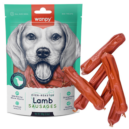 Wanpy Lamb Sausages ВАНПІ СОСИСКИ З ЯГНЯМ ласощі для собак Wanpy Lamb Sausages ВАНПІ СОСИСКИ З ЯГНЯМ ласощі для собак