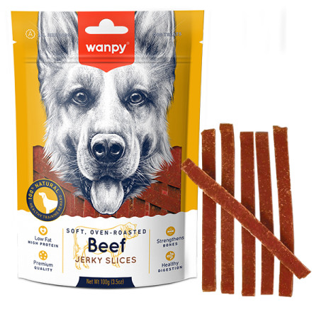 Wanpy Soft Beef Jerky Slices ВАНПІ В’ЯЛЕНА ЯЛОВИЧИНА З КАЧКОЮ СЛАЙСИ лакомство для собак Wanpy Soft Beef Jerky Slices ВАНПІ В’ЯЛЕНА ЯЛОВИЧИНА З КАЧКОЮ СЛАЙСИ лакомство для собак