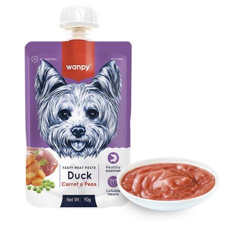 Wanpy Duck Carrot & Pea ВАНПІ КРЕМ-ПЮРЕ КАЧКА З МОРКВОЮ рідкий корм для собак Wanpy Duck Carrot & Pea ВАНПІ КРЕМ-ПЮРЕ КАЧКА З МОРКВОЮ рідкий корм для собак