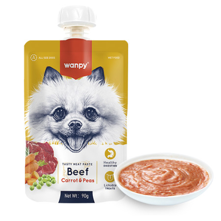 Wanpy Beef Carrot & Pea ВАНПІ КРЕМ-ПЮРЕ ЯЛОВИЧИНА З МОРКВОЮ рідкий корм для собак Wanpy Beef Carrot & Pea ВАНПІ КРЕМ-ПЮРЕ ЯЛОВИЧИНА З МОРКВОЮ рідкий корм для собак