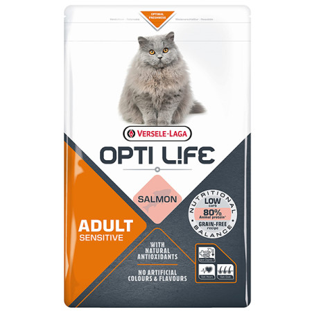 Opti Life Sensitive ОПТІ ЛАЙФ ЛОСОСЬ СЕНСІТІВ беззерновий сухий суперпреміум корм для котів з чутливим травленням, 1 кг Opti Life Sensitive ОПТІ ЛАЙФ ЛОСОСЬ СЕНСІТІВ беззерновий сухий суперпреміум корм для котів з чутливим травленням, 1 кг