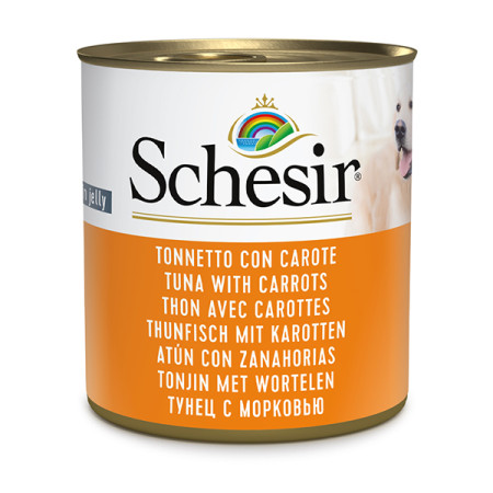Schesir Tuna With Carrots ШЕЗІР ТУНЕЦЬ З МОРКВОЮ в желе натуральні консерви для собак, вологий корм, банка 285г Schesir Tuna With Carrots ШЕЗІР ТУНЕЦЬ З МОРКВОЮ в желе натуральні консерви для собак, вологий корм, банка 285г