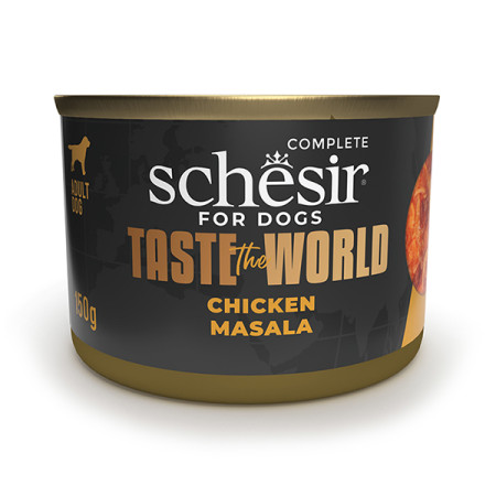 Schesir Taste the World Chicken Masala ШЕЗІР МАСАЛА З КУРКОЮ в бульйоні натуральні консерви для собак, вологий корм, банка 150г Schesir Taste the World Chicken Masala ШЕЗІР МАСАЛА З КУРКОЮ в бульйоні натуральні консерви для собак, вологий корм, банка 150г
