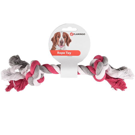 Flamingo Cotton Bone 2 Knots ФЛАМІНГО МОТУЗЯНА КІСТКА 2 вузли іграшка для собак, XXL Flamingo Cotton Bone 2 Knots ФЛАМІНГО МОТУЗЯНА КІСТКА 2 вузли іграшка для собак, XXL