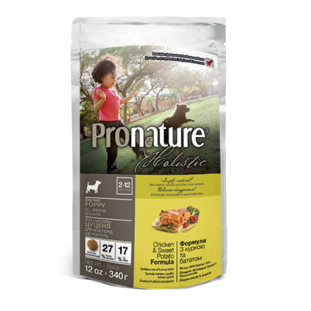 Pronature Holistic Puppy Chicken&Sweet Potato ПРОНАТЮР ХОЛІСТИК КУРКА З БАТАТОМ сухий холістик корм для цуценят, 340 г Pronature Holistic Puppy Chicken&Sweet Potato ПРОНАТЮР ХОЛІСТИК КУРКА З БАТАТОМ сухий холістик корм для цуценят, 340 г
