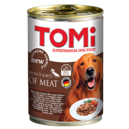 TOMi 5 Kinds of Meat ТОМІ 5 ВИДІВ М’ЯСА консерви для собак, вологий корм TOMi 5 Kinds of Meat ТОМІ 5 ВИДІВ М’ЯСА консерви для собак, вологий корм
