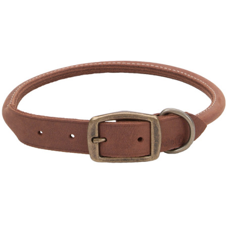 Coastal Circle-T Round Dog Collar КОСТАЛ СЕРКЛ-Т круглый кожаный ошейник для собак, 1х40см, цвет шоколадный