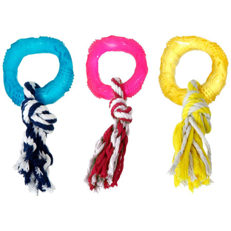 Flamingo Good4Fun Ring With Rope ФЛАМІНГО ГУД ФО ФАН КІЛЬЦЕ З МОТУЗКОЮ іграшка для собак, TPR-гума Flamingo Good4Fun Ring With Rope ФЛАМІНГО ГУД ФО ФАН КІЛЬЦЕ З МОТУЗКОЮ іграшка для собак, TPR-гума