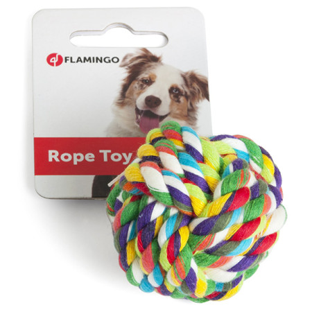 Flamingo Cotton Ball ФЛАМІНГО ПЛЕТЕНИЙ М’ЯЧ іграшка для собак, бавовна, 5,5 см Flamingo Cotton Ball ФЛАМІНГО ПЛЕТЕНИЙ М’ЯЧ іграшка для собак, бавовна, 5,5 см