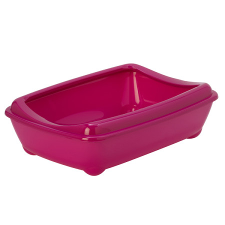 Moderna Arist-O-Tray Medium МОДЕРНА АРИСТ-О-ТРЭЙ МЕДИУМ туалет с бортиком лоток для котов, 43х31х12см, цвет ярко-розовый
