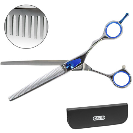 Davis Extreme Edge BLUE Thinning ДЭВИС ЭКСТРИМ ЭДЖ филировочные ножницы для стрижки собак, 17,8 см