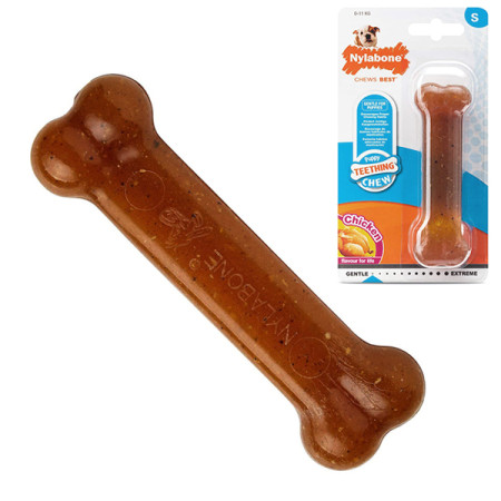 Nylabone Puppy Chew Bone НІЛАБОН БОУН кістка жувальна іграшка для цуценят, смак курки, S Nylabone Puppy Chew Bone НІЛАБОН БОУН кістка жувальна іграшка для цуценят, смак курки, S