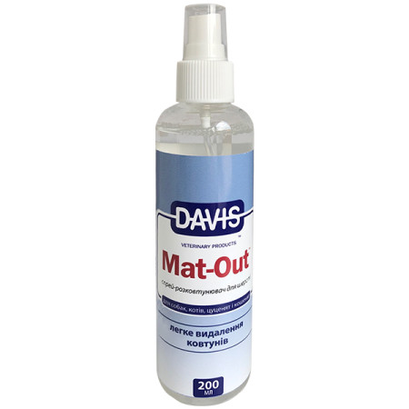 Davis Mat-Out ДЭВИС МЭТ-АУТ средство против колтунов для собак и котов, спрей, 0.2 л