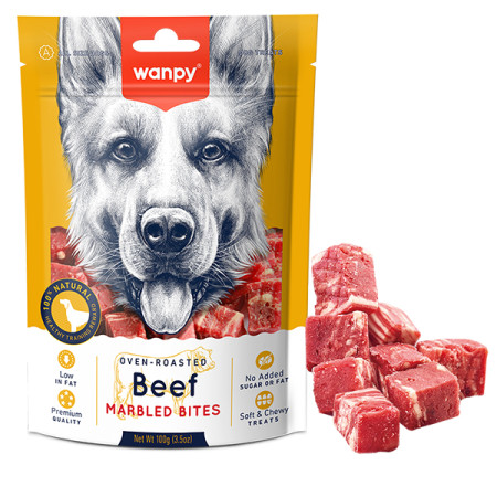 Wanpy Beef Marbled Bites ВАНПІ МАРМУРОВА ЯЛОВИЧИНА ШМАТОЧКИ ласощі для собак Wanpy Beef Marbled Bites ВАНПІ МАРМУРОВА ЯЛОВИЧИНА ШМАТОЧКИ ласощі для собак