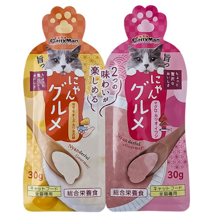 CattyMan Complete Twins Pouch КЭТТИМЕН ДВА ВКУСА: КУРИЦА СЫР ИКРА И ТУНЕЦ МАКРЕЛЬ САРДИНА крем-пюре, жидкий корм для котов CattyMan Complete Twins Pouch КЭТТИМЕН ДВА ВКУСА: КУРИЦА СЫР ИКРА И ТУНЕЦ МАКРЕЛЬ САРДИНА крем-пюре, жидкий корм для котов