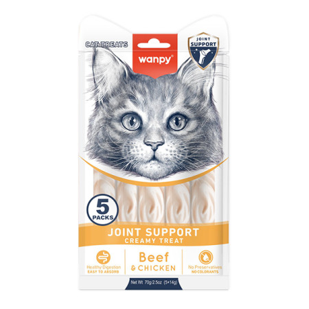 Wanpy Functional Creamy Lickable Treat Joint Support ВАНПІ ДЛЯ СУГЛОБІВ функціональні рідкі ласощі для котів Wanpy Functional Creamy Lickable Treat Joint Support ВАНПІ ДЛЯ СУГЛОБІВ функціональні рідкі ласощі для котів