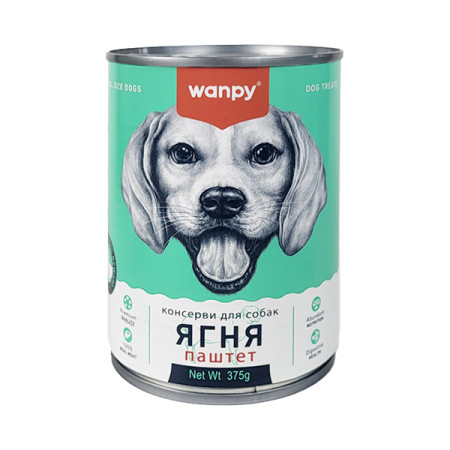 Wanpy Lamb ВАНПІ ЯГНЯ паштет вологий корм консерви для собак, банка 375г Wanpy Lamb ВАНПІ ЯГНЯ паштет вологий корм консерви для собак, банка 375г