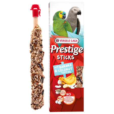 Versele-Laga Prestige Sticks Parrots Banana & Coconut topping ВЕРСЕЛЕ-ЛАГА БАНАН И КОКОС лакомство для средних и крупных попугаев 2х70г Versele-Laga Prestige Sticks Parrots Banana & Coconut topping ВЕРСЕЛЕ-ЛАГА БАНАН И КОКОС лакомство для средних и крупных попугаев 2х70г