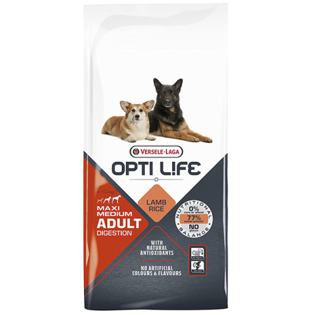 Opti Life Adult Digestion Medium & Max ОПТІ ЛАЙФ ЯГНЯ СЕРЕДНІХ ВЕЛИКИХ сухий суперпреміум корм для собак з чутливим травленням середніх і великих порід, 12.5 кг Opti Life Adult Digestion Medium & Max ОПТІ ЛАЙФ ЯГНЯ СЕРЕДНІХ ВЕЛИКИХ сухий суперпреміум корм для собак з чутливим травленням середніх і великих порід, 12.5 кг