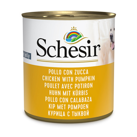 Schesir Chicken With Pumpkin ШЕЗІР КУРКА З ГАРБУЗОМ в желе натуральні консерви для собак, вологий корм, банка 285г Schesir Chicken With Pumpkin ШЕЗІР КУРКА З ГАРБУЗОМ в желе натуральні консерви для собак, вологий корм, банка 285г