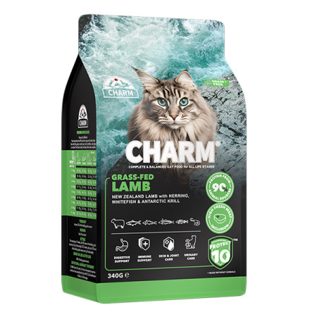 Charm Grass-Fed Lamb ЧАРМ ЯГНЕНОК ВЫКОРМЛЕННЫЙ НА ТРАВЕ сухой беззерновой холистик корм для котов, 340 г