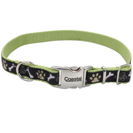 Coastal Pet Attire Ribbon КОСТАЛ РИББОН ошейник для собак, 1.6х30см, цвет коричневые лапки