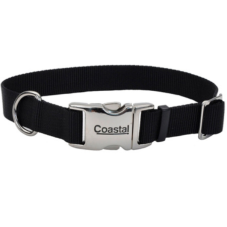 Coastal Metal Buckle КОСТАЛ МЕТАЛЛ ошейник для собак, 2.5х36-51cм, цвет черный