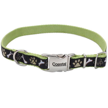 Coastal Pet Attire Ribbon КОСТАЛ РИББОН ошейник для собак, 2.5х46-66см, цвет коричневые лапки