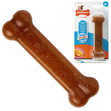Nylabone Puppy Chew Bone НІЛАБОН БОУН кістка жувальна іграшка для цуценят, смак курки, М Nylabone Puppy Chew Bone НІЛАБОН БОУН кістка жувальна іграшка для цуценят, смак курки, М