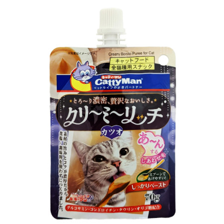 CattyMan Creamy Bonito Puree КЭТТИМЕН СЛИВОЧНОЕ ПЮРЕ С МАКРЕЛЬЮ жидкое лакомство для котов CattyMan Creamy Bonito Puree КЭТТИМЕН СЛИВОЧНОЕ ПЮРЕ С МАКРЕЛЬЮ жидкое лакомство для котов